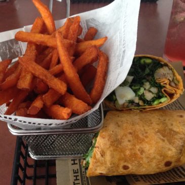 Ahi Tuna Wrap with Sweet Potatoe Fries