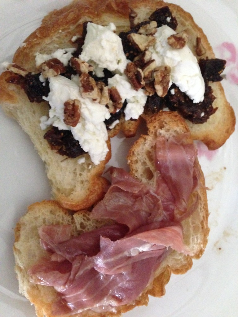 Fig, Goat Cheese and Proscuitto sandwich