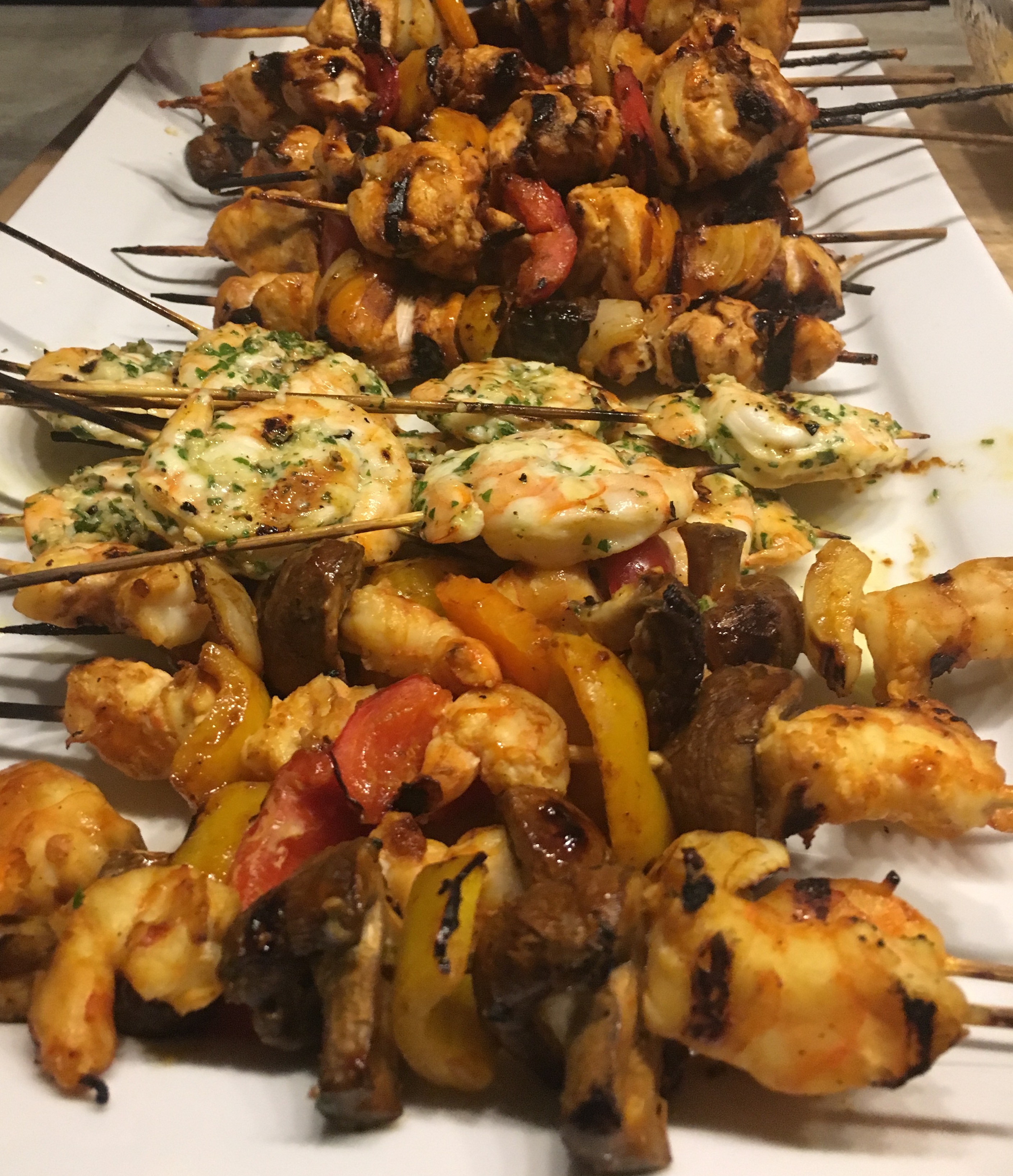 BBQ Kebobs - Shrimp, Chicken, Vegetables