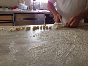 Cutting Gnocchi pieces