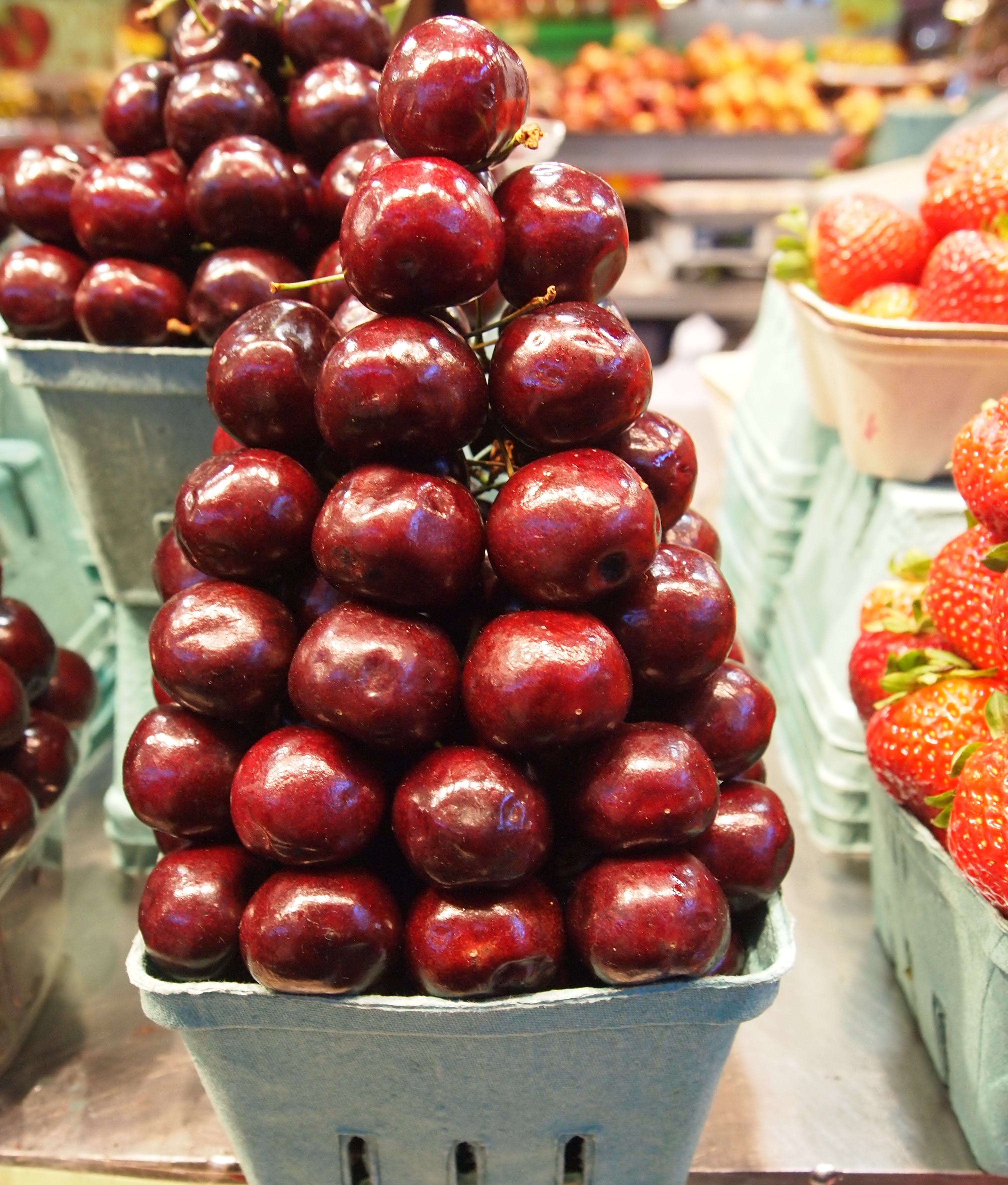 Cherries from Granville Island Public Market