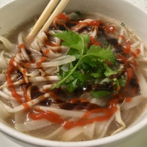 Beef Short Rib Pho with Srirarcha and Hoisin Sauce