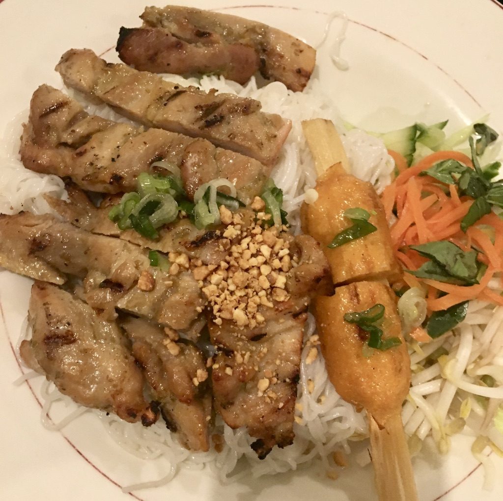 Grilled Chicken and Shrimp Sugar Cane Vermicelli
