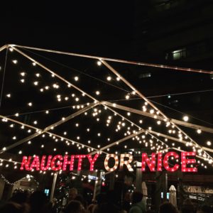 Bar light fun at the Toronto Christmas Market