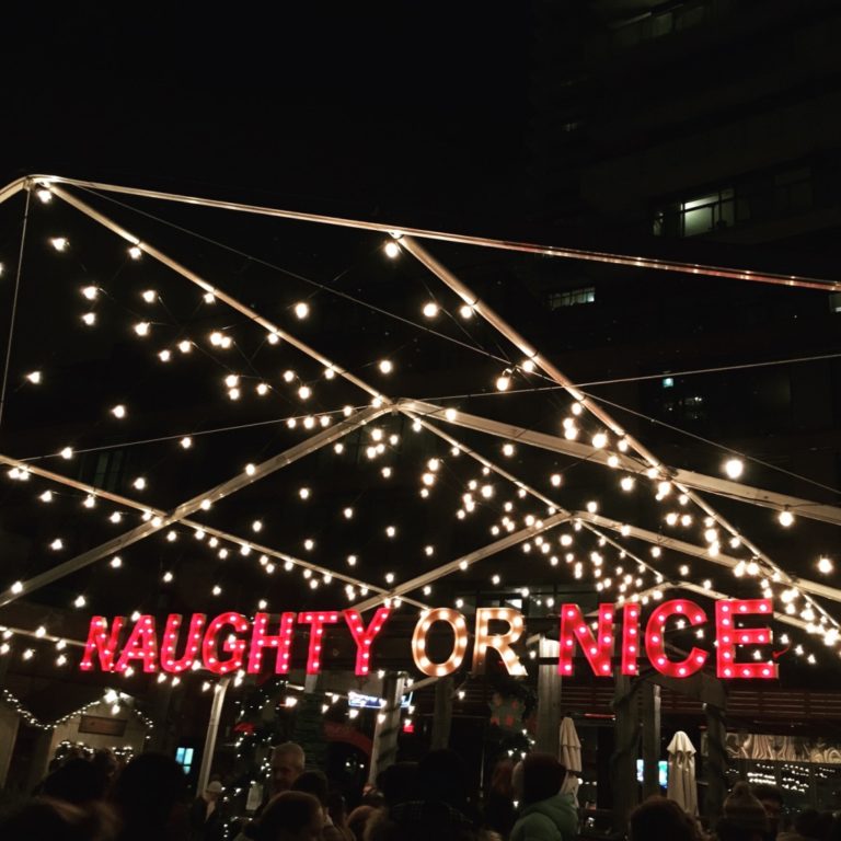Bar light fun at the Toronto Christmas Market
