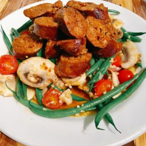 Pan Fried Chorizo with Fresh Vegetables