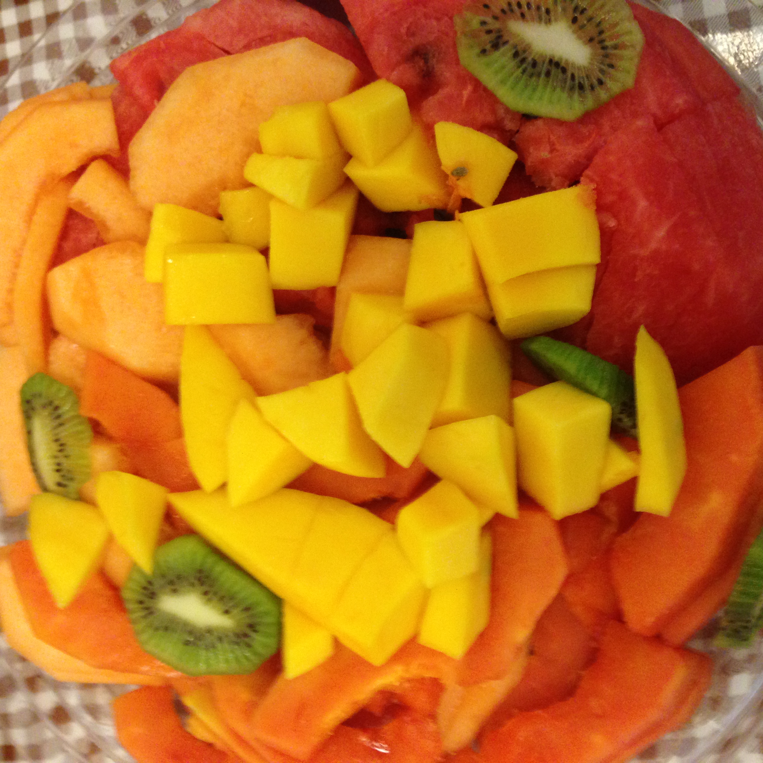 Fresh Fruit Platter - Mango, Papaya, Kiwi, Cantaloupe, Watermelon