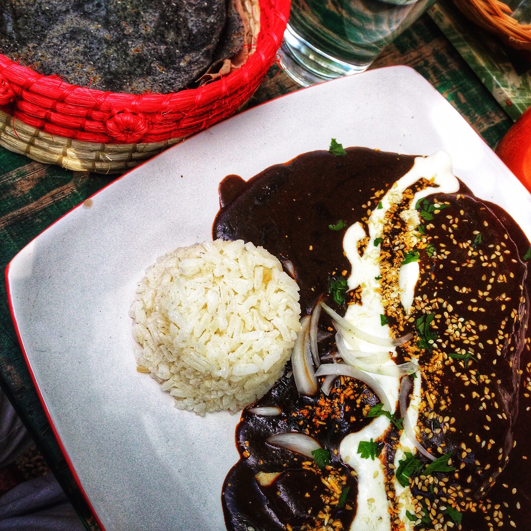 El Apapacho - Chicken Mole with Blue Corn Tortillas